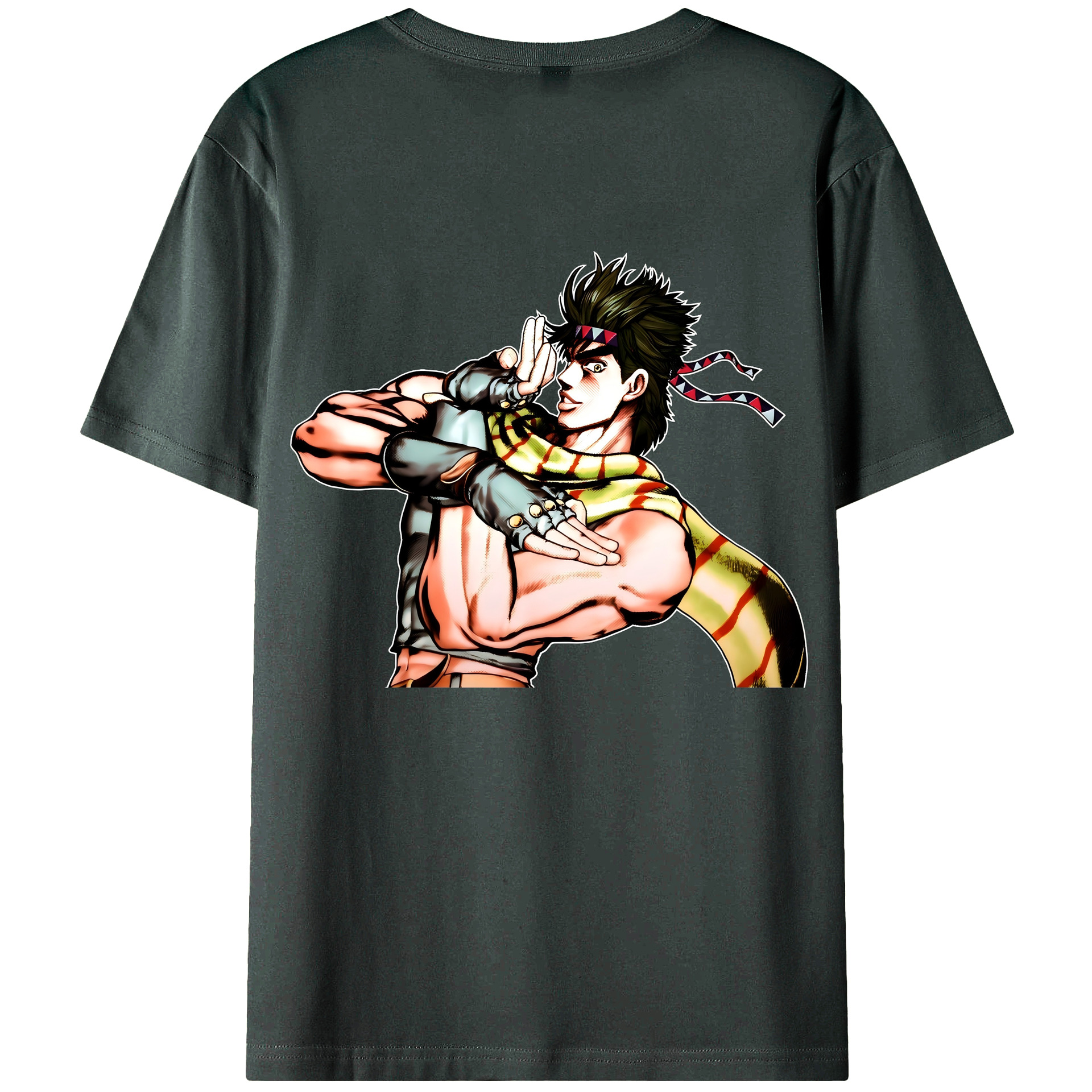 （画像用） ジョジョの奇妙な冒険 ジョセフ?ジョースター JoJo's Bizarre Adventure Joseph Joestar 綿100％ メンズ半袖Tシャツ（バックプリント） 通気性